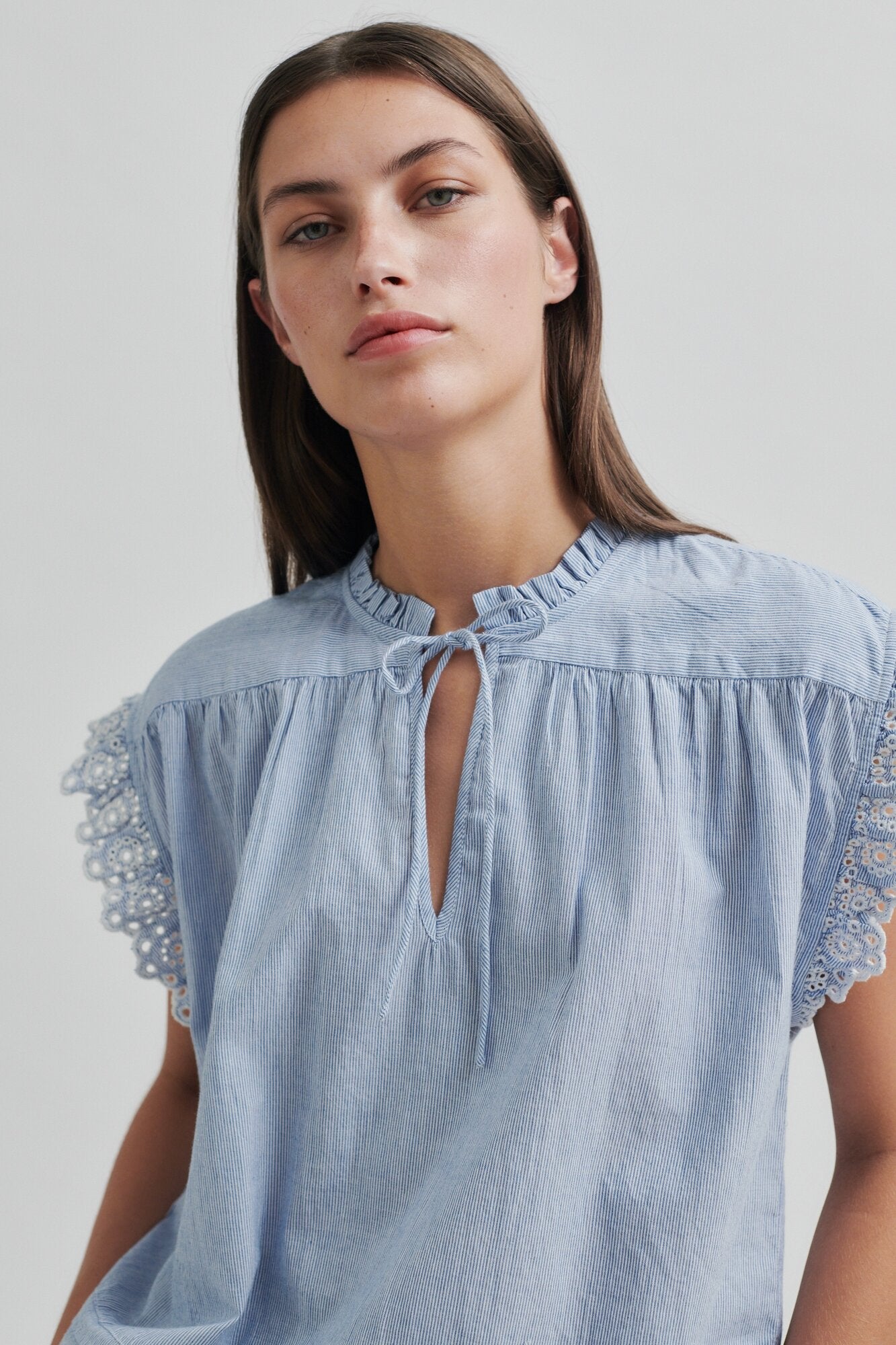 Laure Top - Light Blue Stripe
